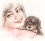 Ǝq̊G lёEG@ʉ  child&dog-portrait-watercolor-no.4