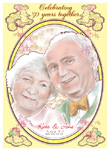 金婚式記念のお祝いの絵 似顔絵・肖像画 金婚式記念のお祝いの絵 似顔絵・肖像画